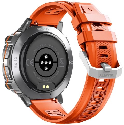 Smartwatch Gravity GT42-4 Grafitowy + Pomarańczowy Pasek
