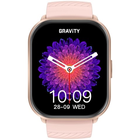 Damski Smartwatch Gravity GT43-1: Różowy Pasek + Bransoleta