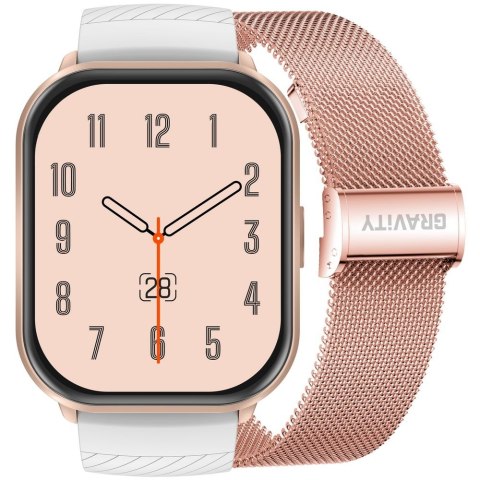 Smartwatch Gravity GT43-4 Różowa Koperta + Biały Pasek + Mesh