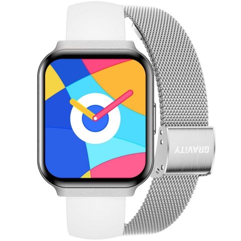 Smartwatch damski Gravity GT44-4 Srebrny - Zestaw Premium