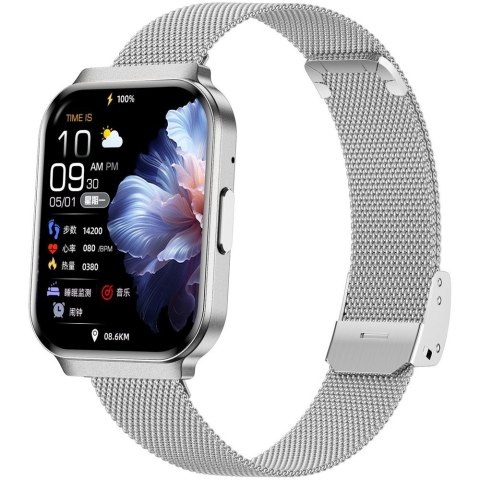 Smartwatch damski Gravity GT44-4 Srebrny - Zestaw Premium