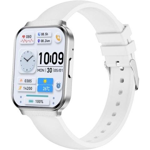 Smartwatch damski Gravity GT44-4 Srebrny - Zestaw Premium