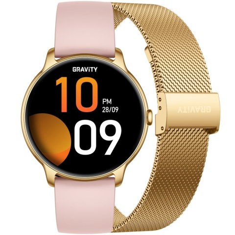 Damski Smartwatch Gravity GT31-1 Złoty z Paskiem i Bransoletą