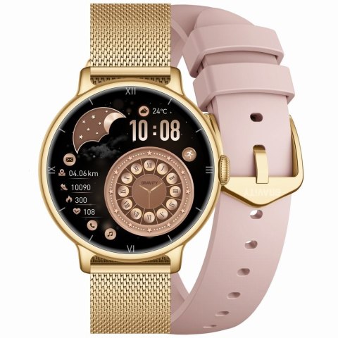 Damski Smartwatch Gravity GT33-1 Złoty z Paskiem i Bransoletą