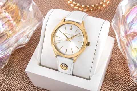 Zegarek Damski Michael Kors Slim Runway MK7544 ze skórzanym paskiem
