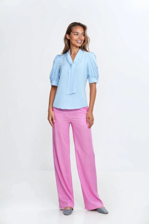 Bluzka z wiązaniem pod szyją B189 Błękit - Nife