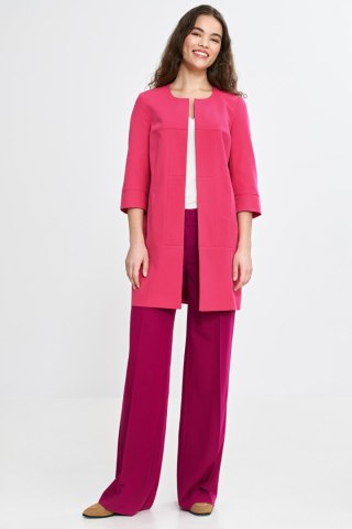 Dłuższa marynarka z rękawem 3/4 w kolorze różowym