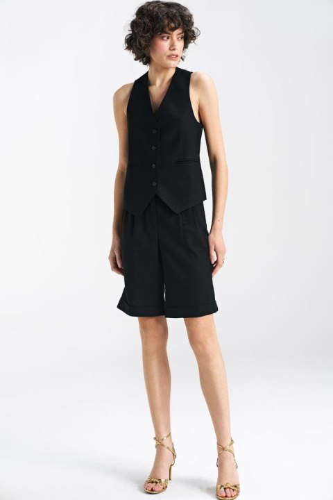 Klasyczna lniana kamizelka w kolorze czarnym