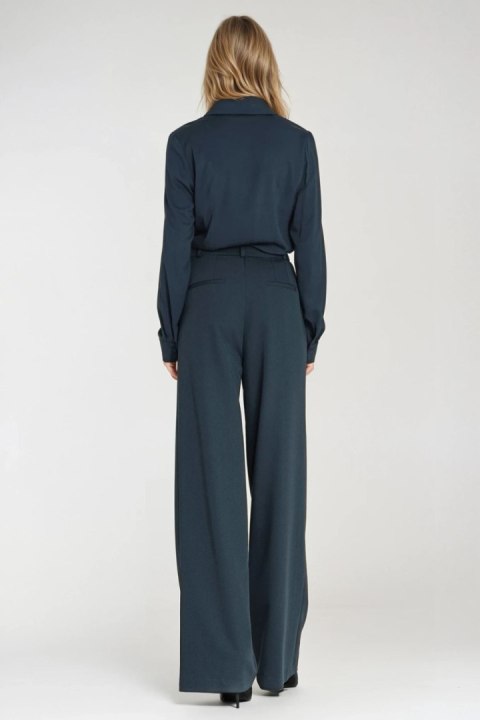 Wiskozowa bluzka z żabotem B202 Navy - Nife