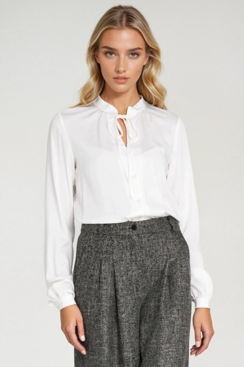 Bluzka z wiązaniem pod szyją B203 Ecru - Nife