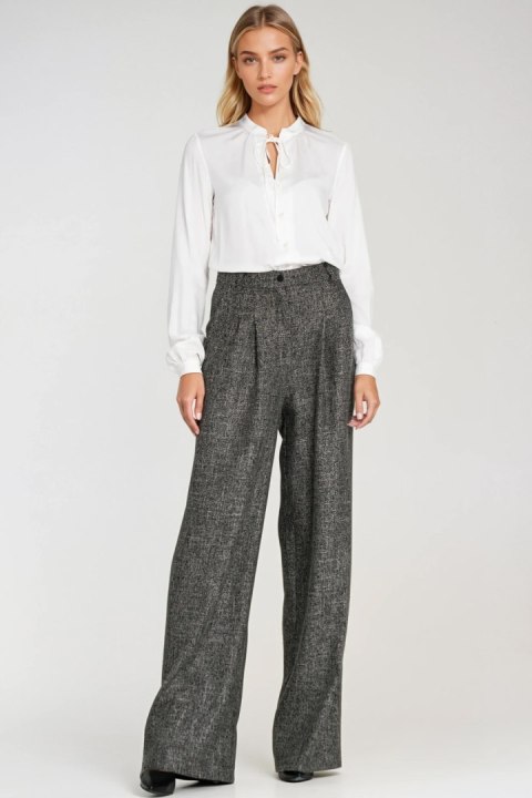 Bluzka z wiązaniem pod szyją B203 Ecru - Nife