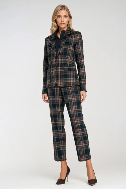 Klasyczny żakiet w granatową kratkę