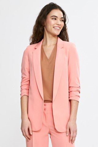 Marynarka damska z rękawem 3/4 w kolorze łososiowym