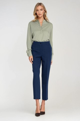 Wiskozowa bluzka polo ze stójką B194 Pistacja - Nife