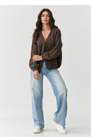 Sweter Kardigan Model S170 Ziemisty Brąż - Makadamia