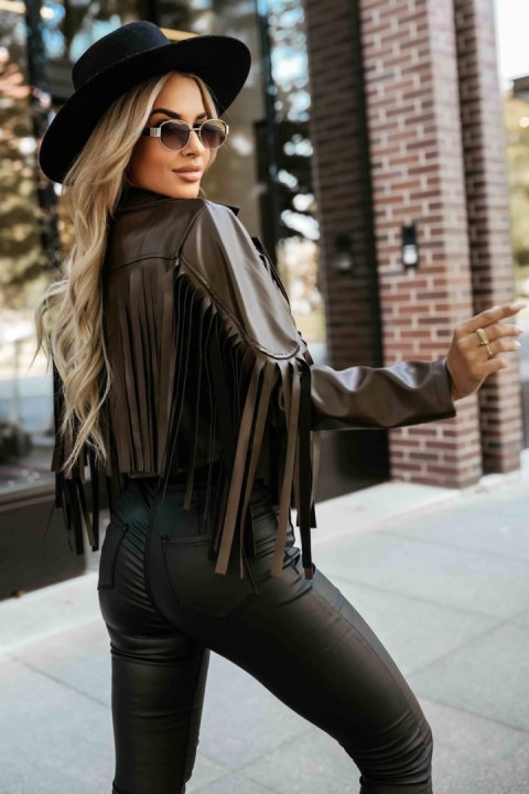 Kurtka Damska Ramoneska Czekoladowa